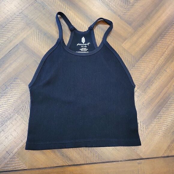 Free People Happiness Runs Solid Black Tank M/L - Picture 3 of 5